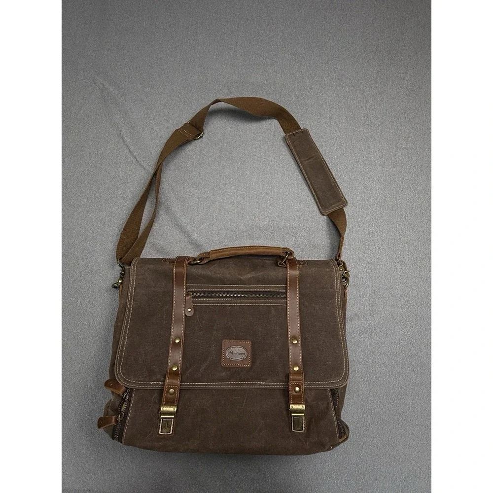 Laptop Messenger bag for Mens 15.6 Inch, Waterproof Vintage Genuine Leather M...